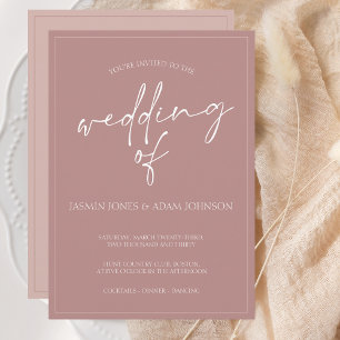 Minimal Dusty Pink Script Einladung
