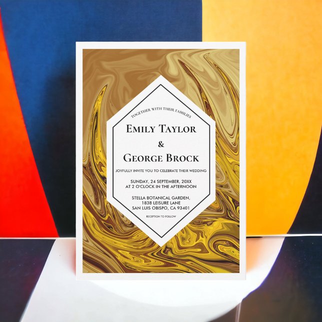 Minimal Earth Tone Gold Terracotta Künstlerische H Einladung (Von Creator hochgeladen)