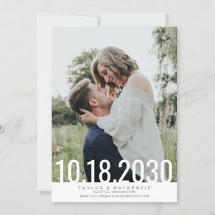 Minimal Einfach Fett Datum Overlay Hochzeit Save T The Date