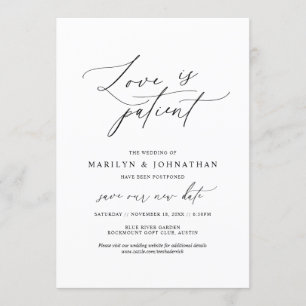 Minimal Einfach, Liebe ist geduldig, Hochzeit vers Einladung