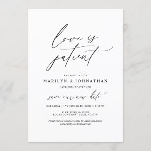 Minimal Einfach, Liebe ist geduldig, Hochzeit vers Einladung