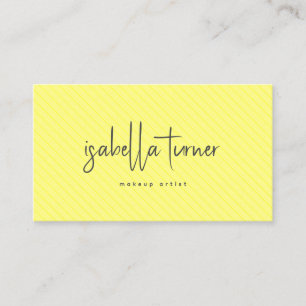 Minimal einfach Make up Artist Beauty Yellow Strip Visitenkarte