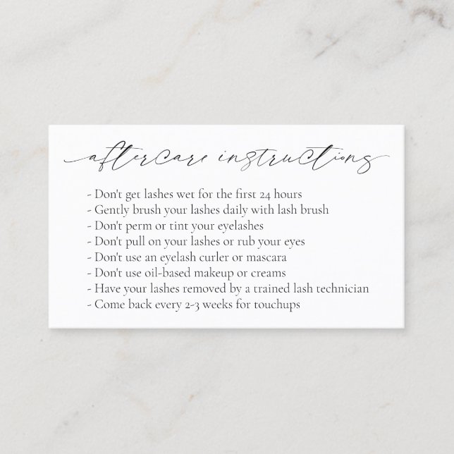 Minimal einfach moderne Aftercare Elegant Visitenkarte (Vorderseite)