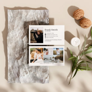 Minimal einfache 5 Foto Collage Fotograf Visitenkarte