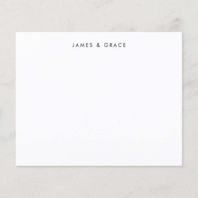 Minimal einfache Clean Couple Names Note Card (Vorderseite)