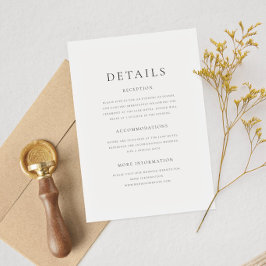 Minimal einfache Elegant Serif Typografy Wedding Begleitkarte