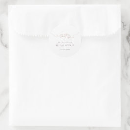 Minimal einfache Hochzeitsraten | Blush Pink Brida Runder Aufkleber