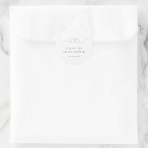 Minimal einfache Hochzeitsraten   Blush Pink Brida Runder Aufkleber