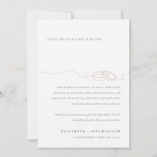 Minimal einfache Hochzeitsraten   Rosa Hochzeit Dankeskarte