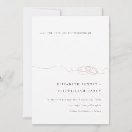 Minimal einfache Hochzeitsraten | Rosa Save The Date