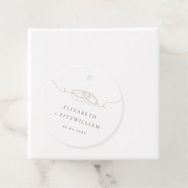 Minimal einfache Hochzeitsringe Rosa Geschenkanhänger (Beispiel)