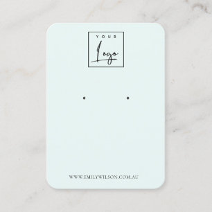 Minimal einfache Logo Sky Blue Aqua Earring Displa Visitenkarte