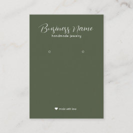 Minimal einfache Olivine Moderne Earring Display Visitenkarte
