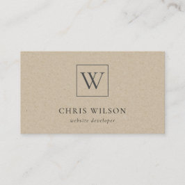Minimal einfache Rustikalkraftmonogramm Visitenkarte