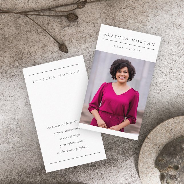 Minimal einfache saubere Fotografie Visitenkarte (Von Creator hochgeladen)