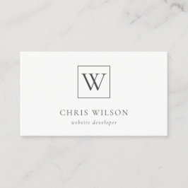 Minimal einfache Schwarz-Weiß-Monogramm Visitenkarte