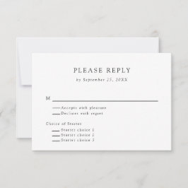 Minimal einfache Schwarz-Weiß-UAWG Appetizer-Auswa RSVP Karte