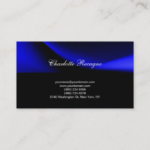 Minimal einfache Script Black Blue Visitenkarte