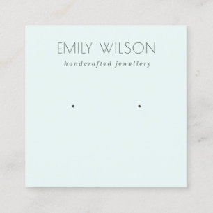 Minimal einfache Soft Sky Blue Aqua Earring Displa Quadratische Visitenkarte