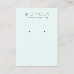 Minimal einfache Soft Sky Blue Aqua Earring Displa Visitenkarte