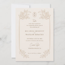 Minimal einfache Verzierte Rahmen Hochzeit Einladu