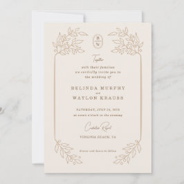 Minimal einfache Verzierte Rahmen Hochzeit Einladu Einladung