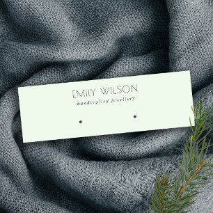 Minimal einfache weiche grüne Aqua-Ohrring-Anzeig Mini Visitenkarte