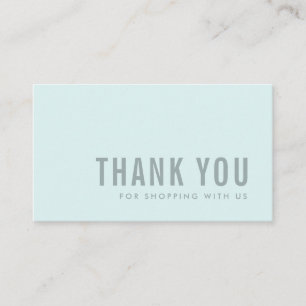 MINIMAL EINFACHER AQUA BLAU DANKE DANK LOGO SHOPPP VISITENKARTE