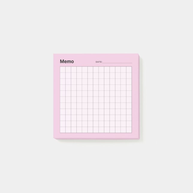 Minimal einfaches Memo Grid Post-it Klebezettel (Vorderseite)