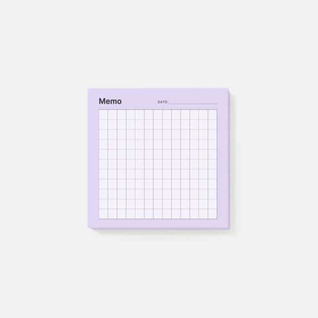 Minimal einfaches Memo Grid Post-it Klebezettel (Vorderseite)