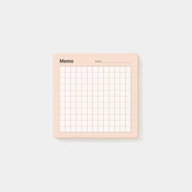 Minimal einfaches Memo Grid Post-it Klebezettel (Vorderseite)