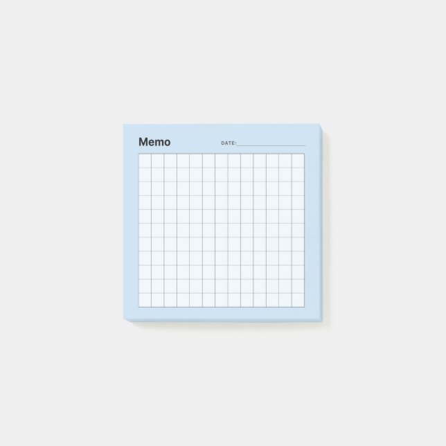 Minimal einfaches Memo Grid Post-it Klebezettel (Vorderseite)