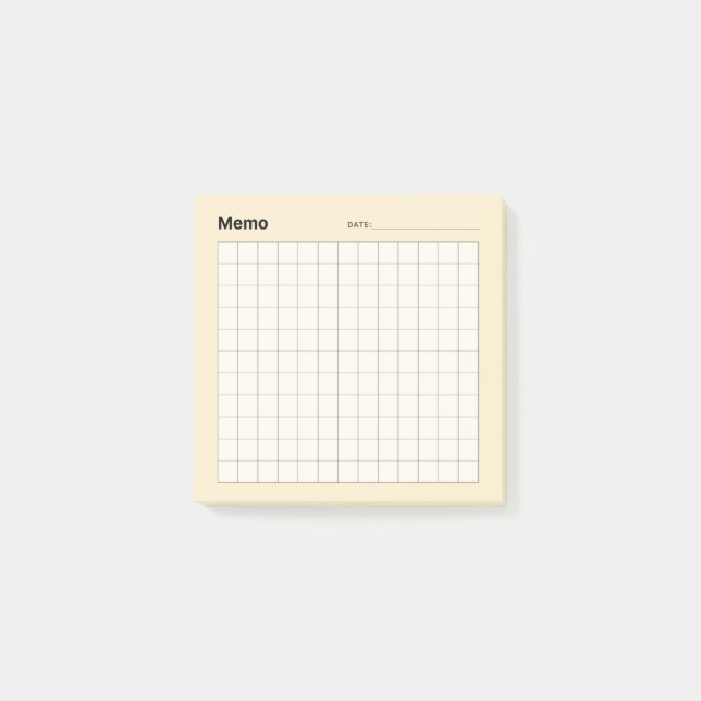 Minimal einfaches Memo Grid Post-it Klebezettel (Vorderseite)