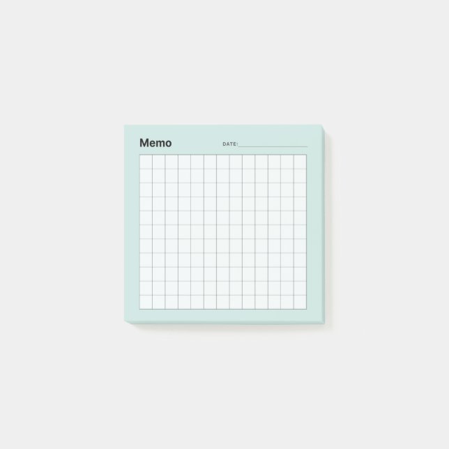 Minimal einfaches Memo Grid Post-it Klebezettel (Vorderseite)