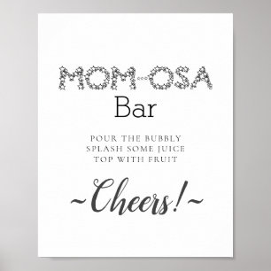 Minimal einfaches Mimosa Bar Sign Poster