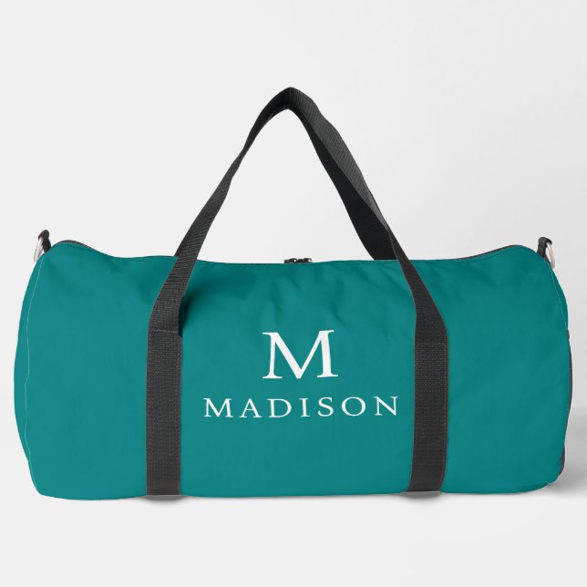 Minimal & elegant Aquamarin Grün & Weiß Individuel Duffle Bag (Vorderseite)