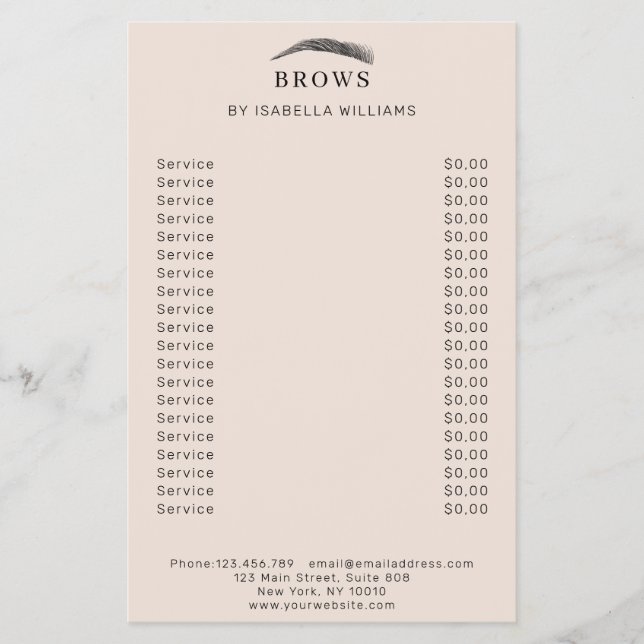Minimal elegant Augenbrauen Flyer (Vorne)