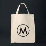 Minimal Elegant Black Monogram Tragetasche<br><div class="desc">Dieses moderne Tote-Taschen-Design zeichnet sich durch ein minimalistisch elegantes Monogramm aus,  mit dem Sie Ihren ersten schwarzen Text fett machen und so ein berufliches und einfaches Aussehen erhalten.</div>
