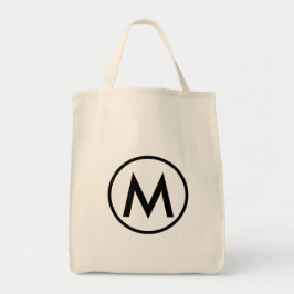 Minimal Elegant Black Monogram Tragetasche