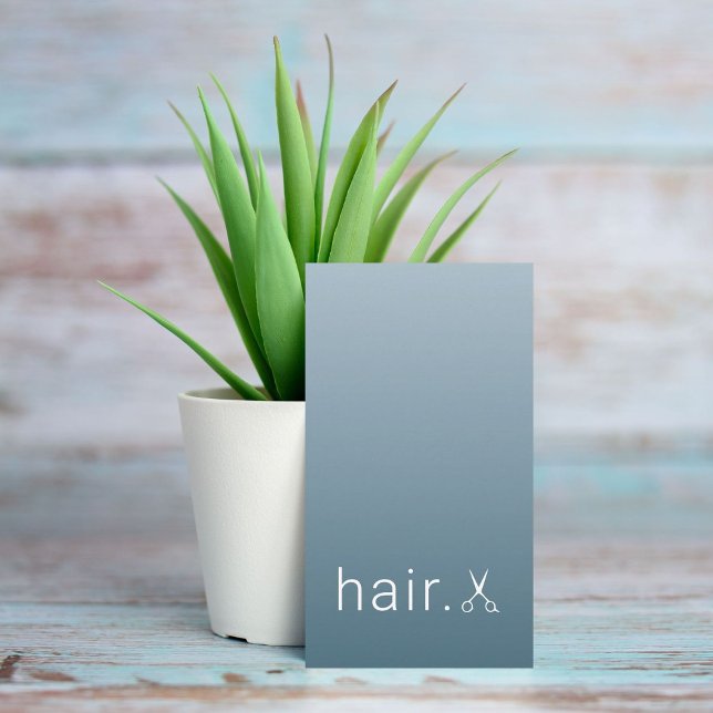 Minimal Elegant Blue White Scissors Hairstylist Visitenkarte (Von Creator hochgeladen)