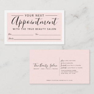 Minimal Elegant Blush Pink White Border Script Terminkarte