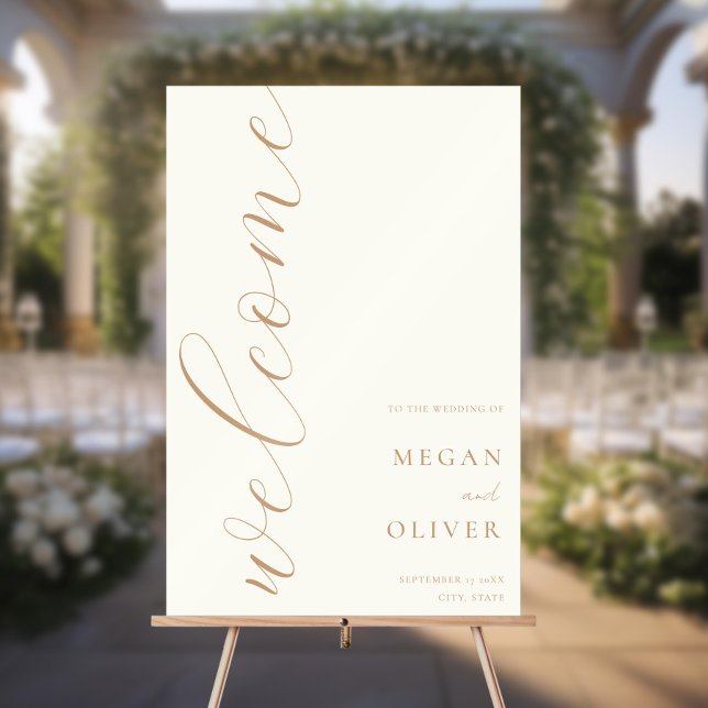Minimal Elegant Calligrafy Script Wedding Willkomm Acrylschild (Von Creator hochgeladen)