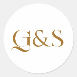 Minimal Elegant Calligraphy Wedding Monogram Runder Aufkleber