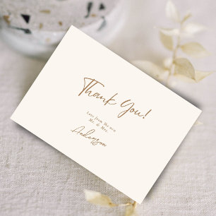 Minimal Elegant Chic Boho Handgeschriebene Hochzei Dankeskarte