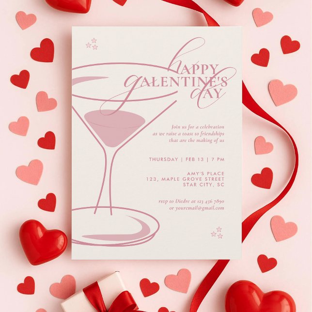 Minimal Elegant Chic Typography 2026 Galentine's Einladung (Von Creator hochgeladen)
