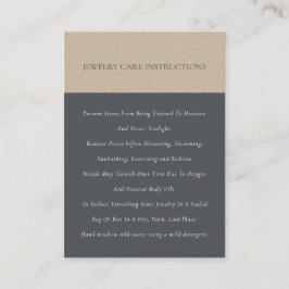 Minimal Elegant Dark Kraft Navy Black Jewelcare Visitenkarte