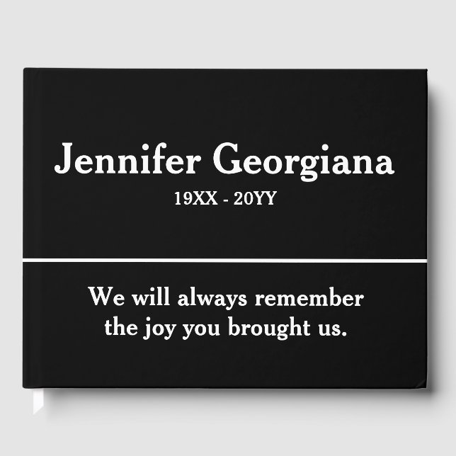 Minimal & elegant Erinnerungen Gästebuch (Vorderseite)