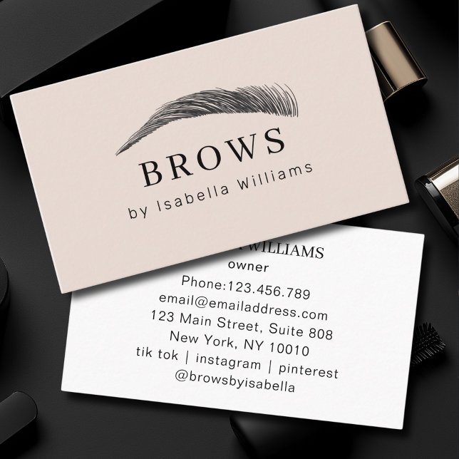 Minimal Elegant Eyebrow Salon  Visitenkarte (Minimal Elegant Eyebrow Salon Business Card)