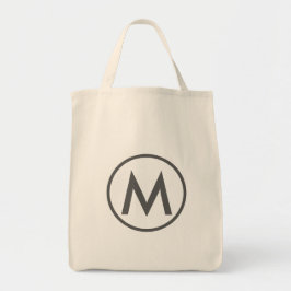 Minimal Elegant Gray Monogram Tragetasche