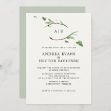 Minimal Elegant Greenery Monogram Wedding